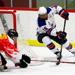 John Hayden drives to the net against Switzerland. Photo by Jonathan Knight.