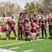 Minneapolis Girls Flag Football pose together after their first season game