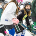 A girl practices her skating technique in the Shoreline Sharks Learn to Play Hockey Clinic