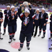 Brianna Decker celebrates an IIHF World Championship gold medal victory.