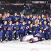 Team USA celebrates the bronze medal win during the 2023 IIHF World Junior Championship.