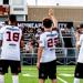 Minneapolis City SC players waving to fans before the start of a 2026 USL League Two regular season match.