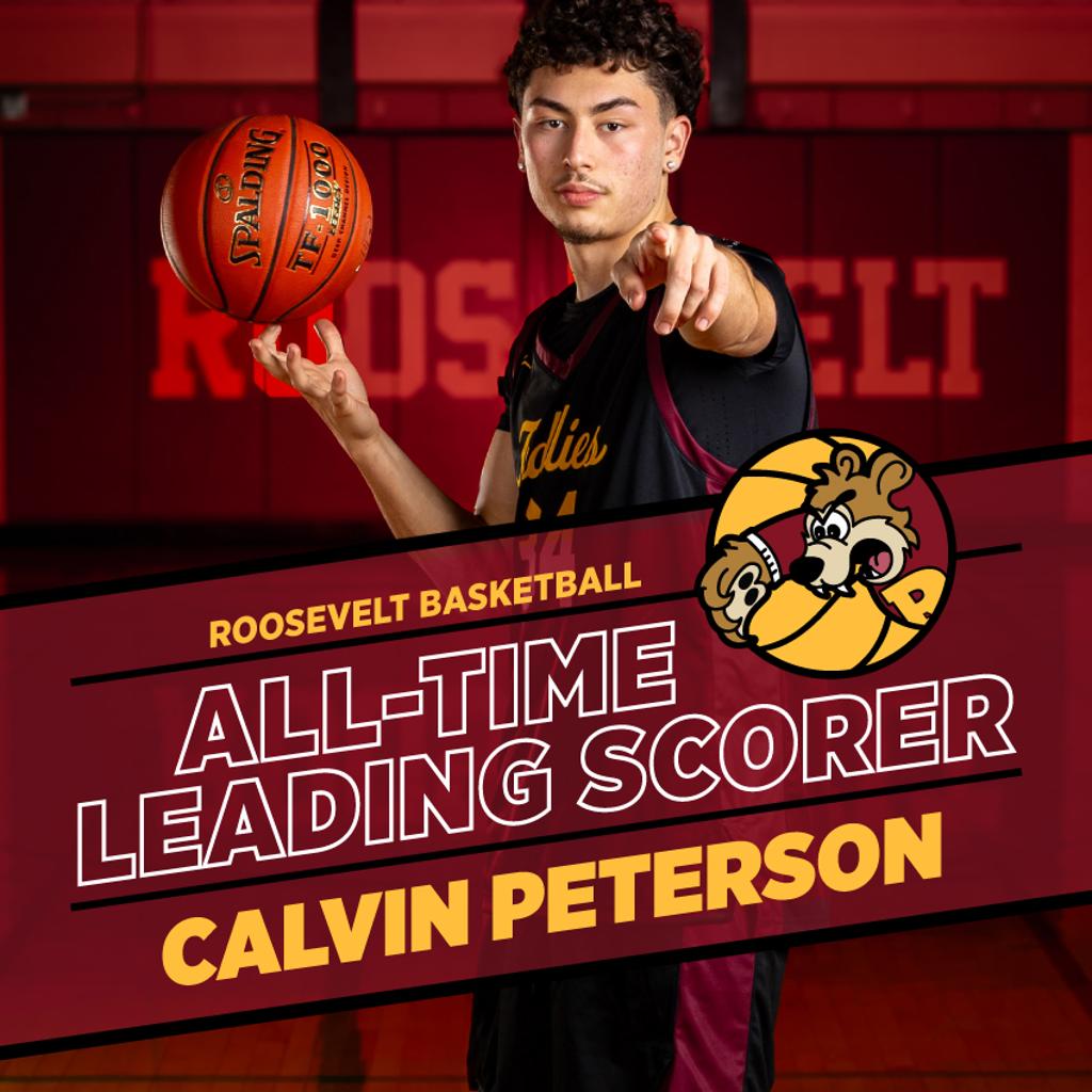 Graphic: Roosevelt Basketball All-Time Leading Scorer Calvin Peterson