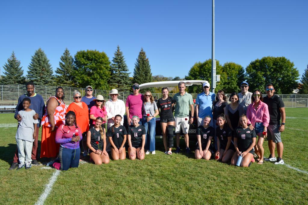 White Hawks girls soccer seniors and parents