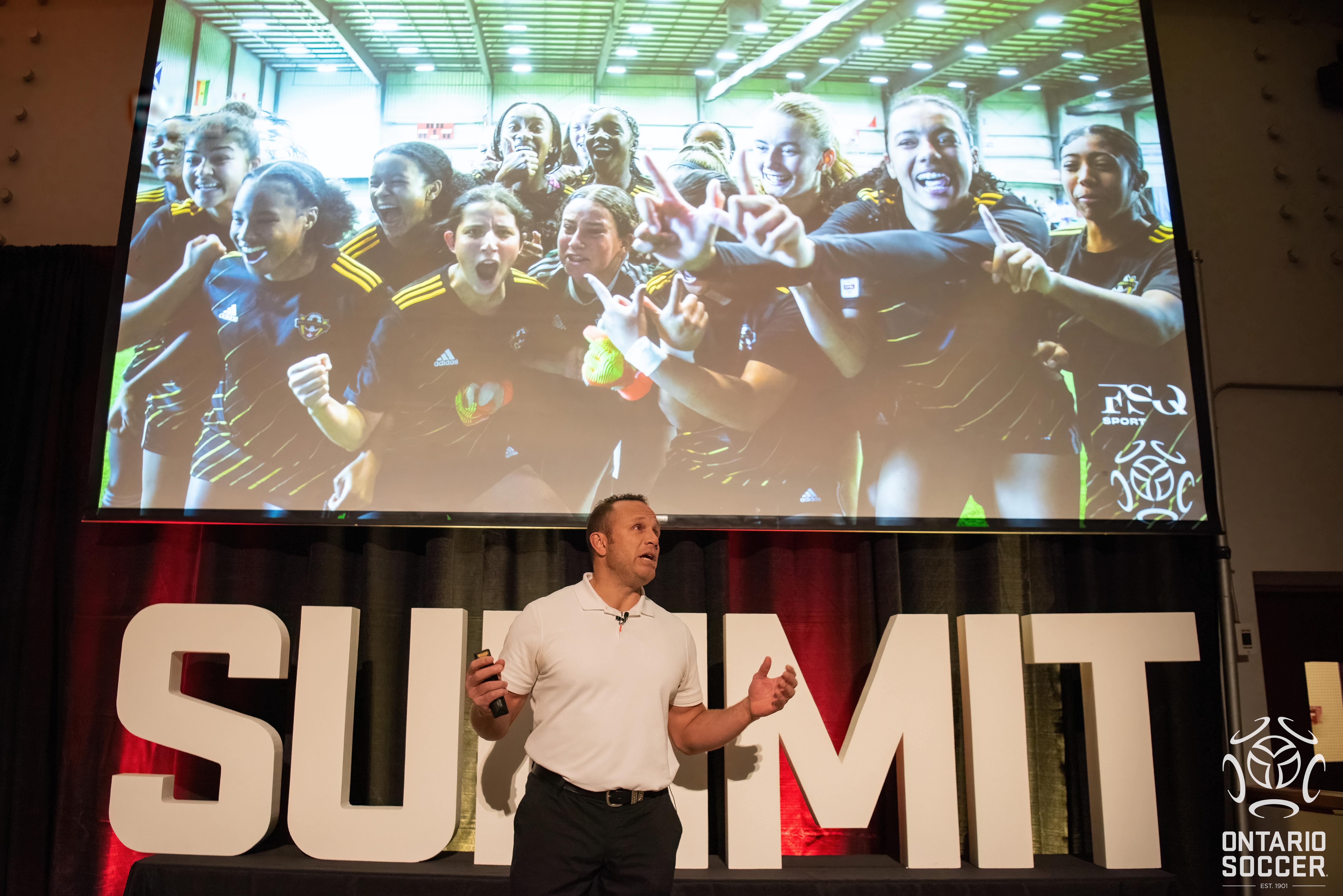 Matt Young giving his keynote speech on Day 1 of the Summit in Marion Hall