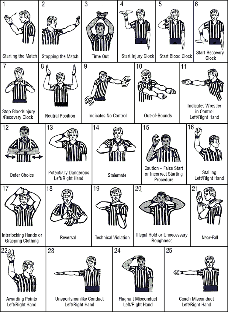 Football Referee Hand Signals Chart