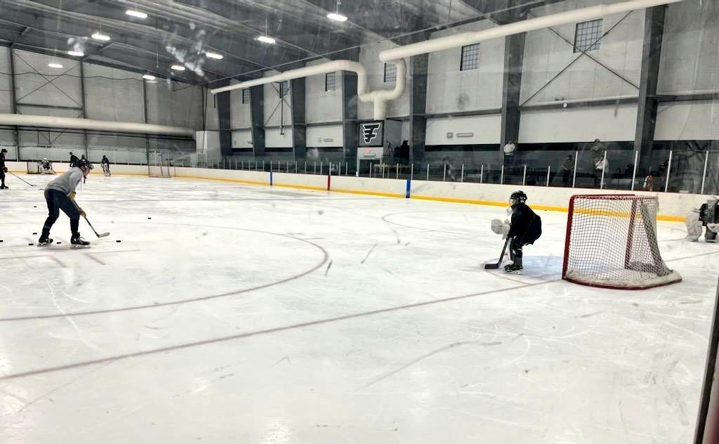 Player shooting on a goalie at Fremont