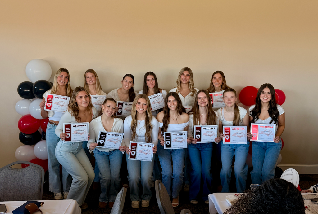 Volleyball team at banquet
