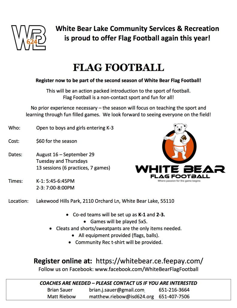 White Bear Lake Flag Football Registration