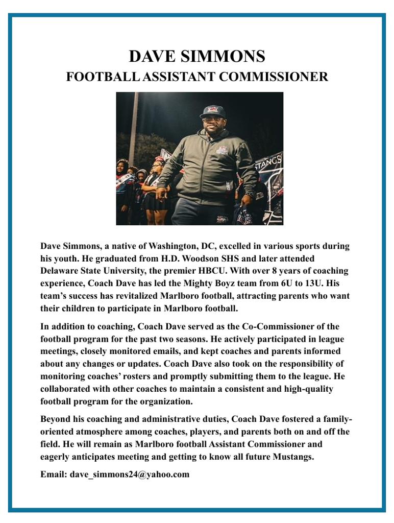 Marlboro Football Assistant Commissioner_Dave Simmons