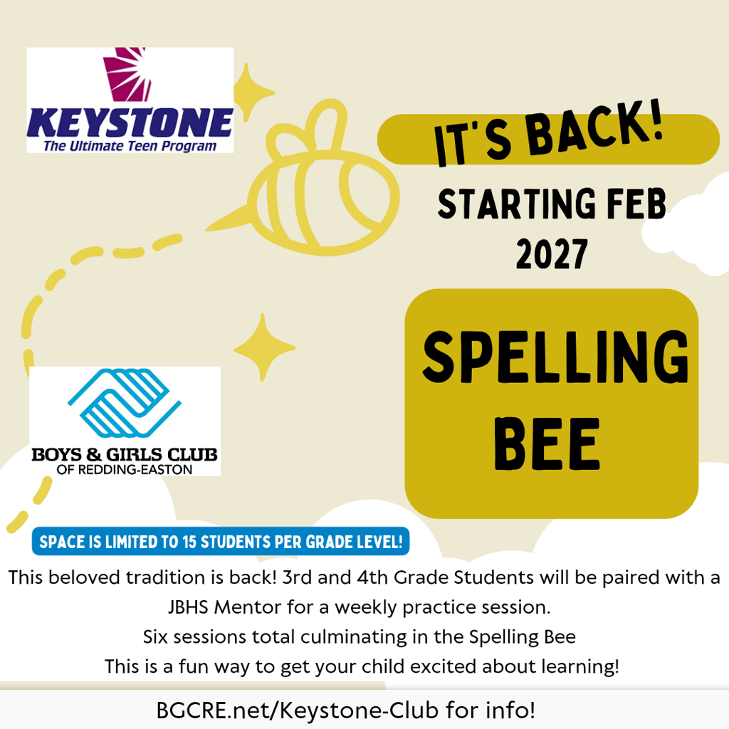 Welcome | Keystone Spelling Bee 2027 | Boys & Girls Club of Redding-Easton