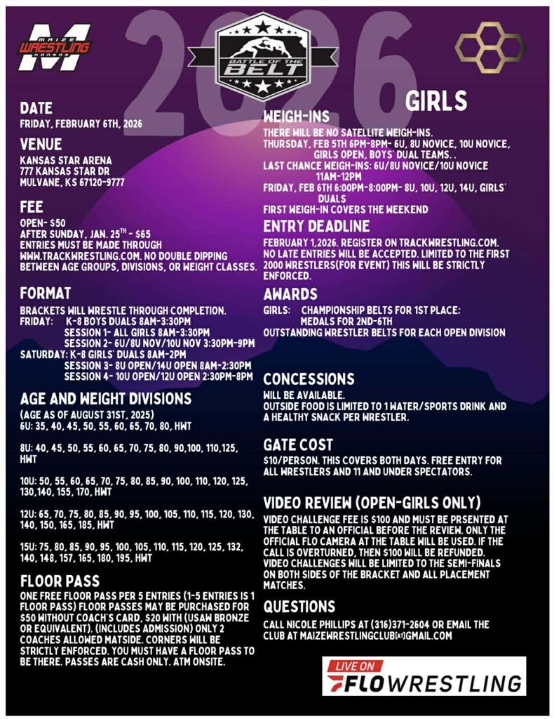 Battle of the Belt Girls Flyer