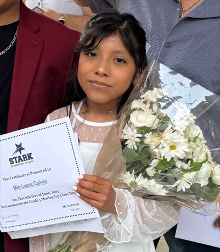  Mia, 6th grade, winner of the Rotary Scholarship 2025