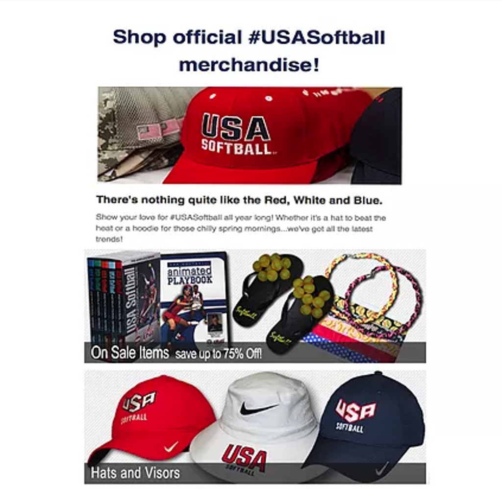 USA Softball Merchandise