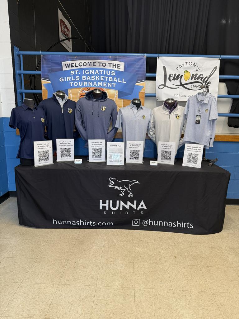 Once again St. I's parishioner and sponsor Hunna Shirts will have a table featuring sample merchandise you can purchase online while you are at the tournament. Check out the website. 