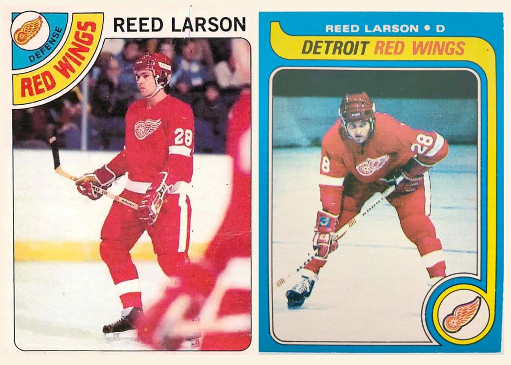 Minneapolis Roosevelt alumn Reed Larson’s Collectible Hockey Trading Cards as a Detroit Red Wing