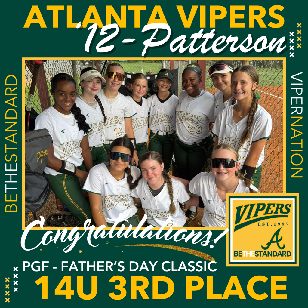Atlanta Vipers Patterson - 14U 3rd Place - PGF Fathers Day Classic - June 2025