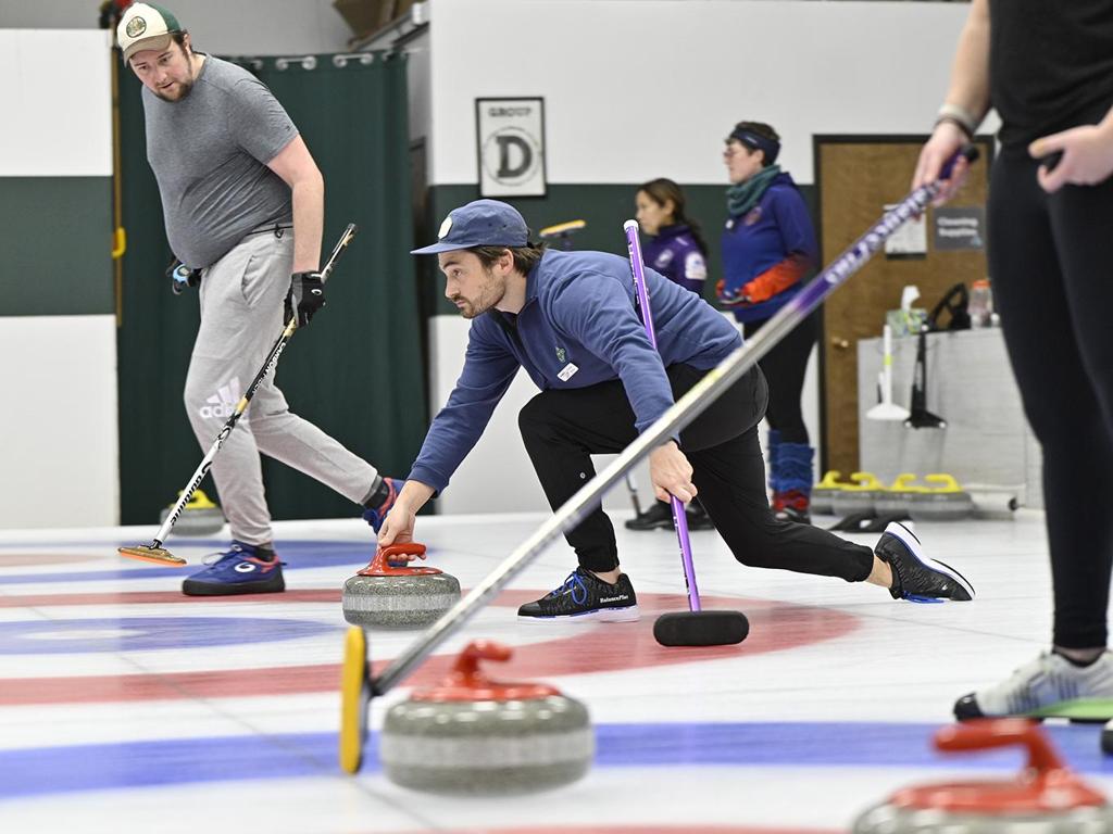 all three curling sheets in action