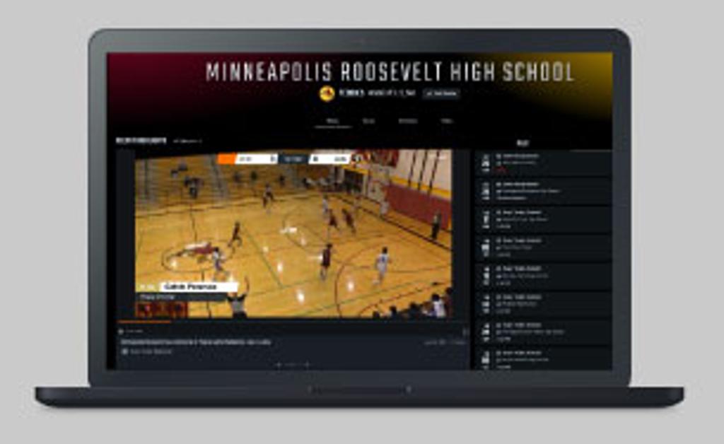 Image of Hudl home screen on a laptop
