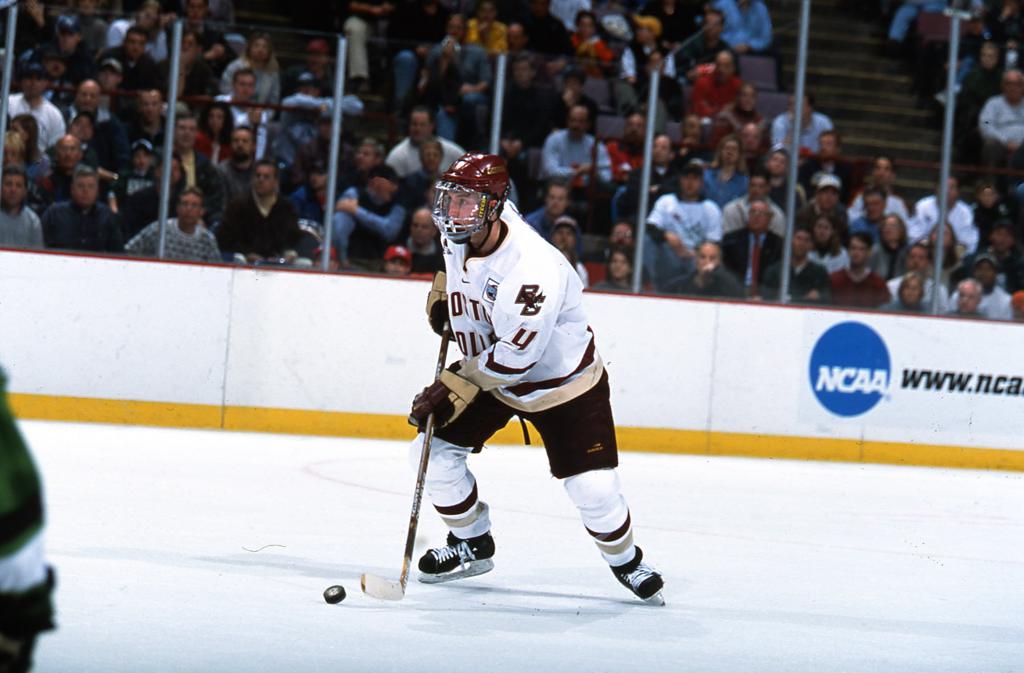 Brooks Orpik playing for Boston College