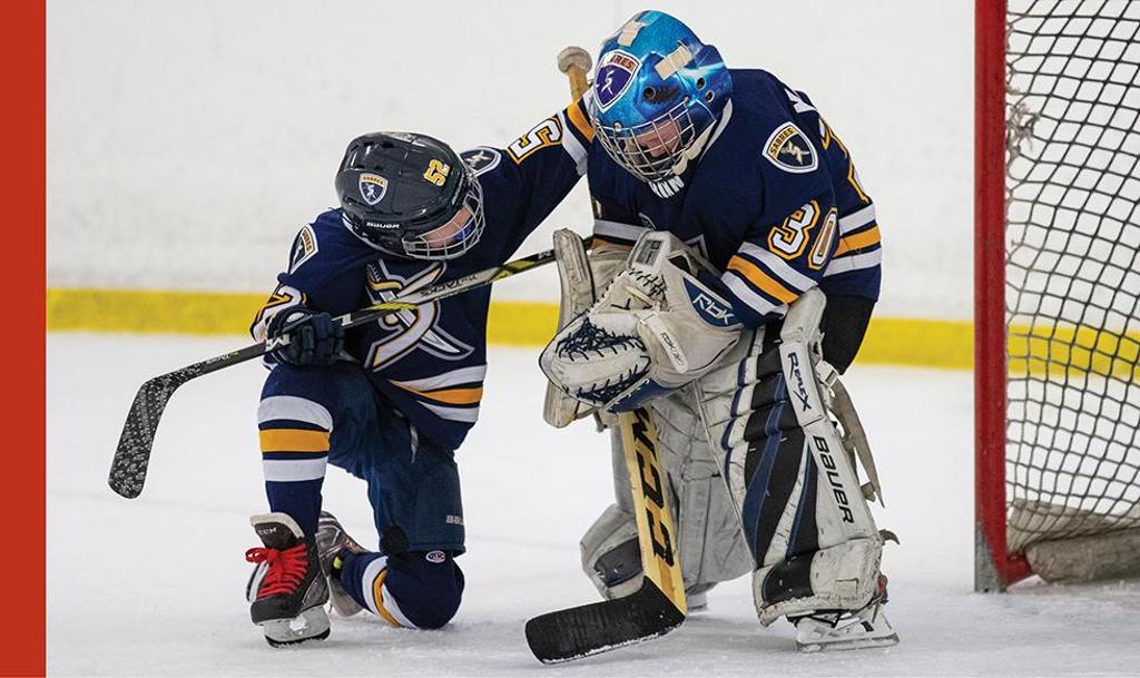 Player supporting goalie