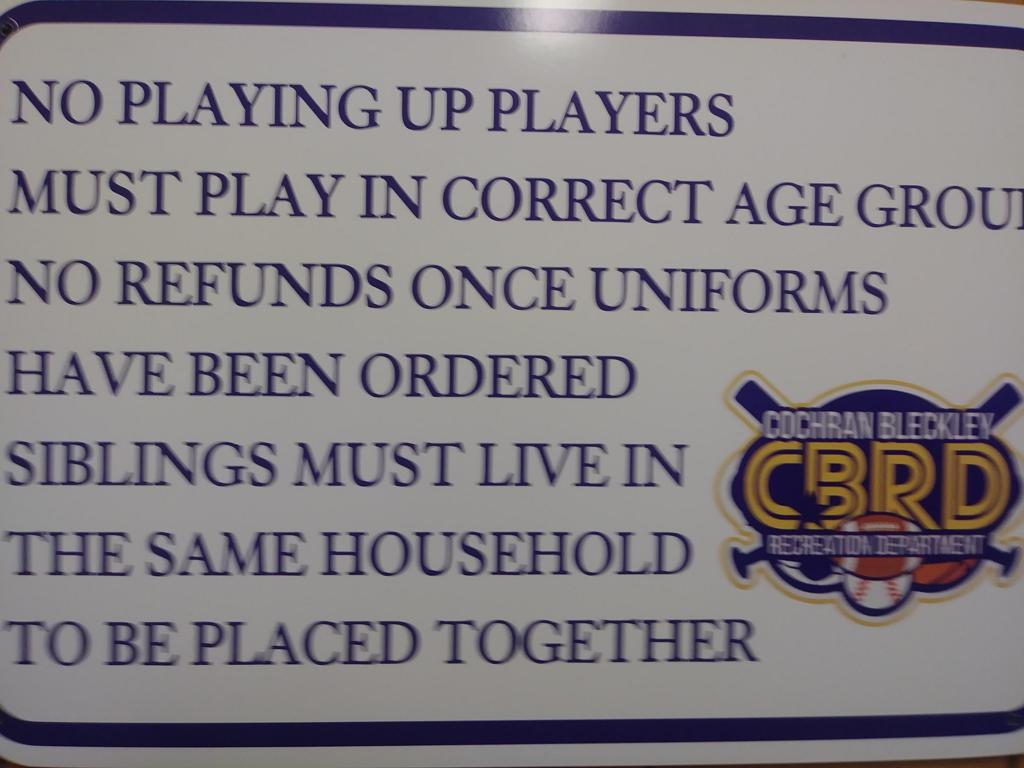 cochran bleckley recreation department dixie youth softball age chart
