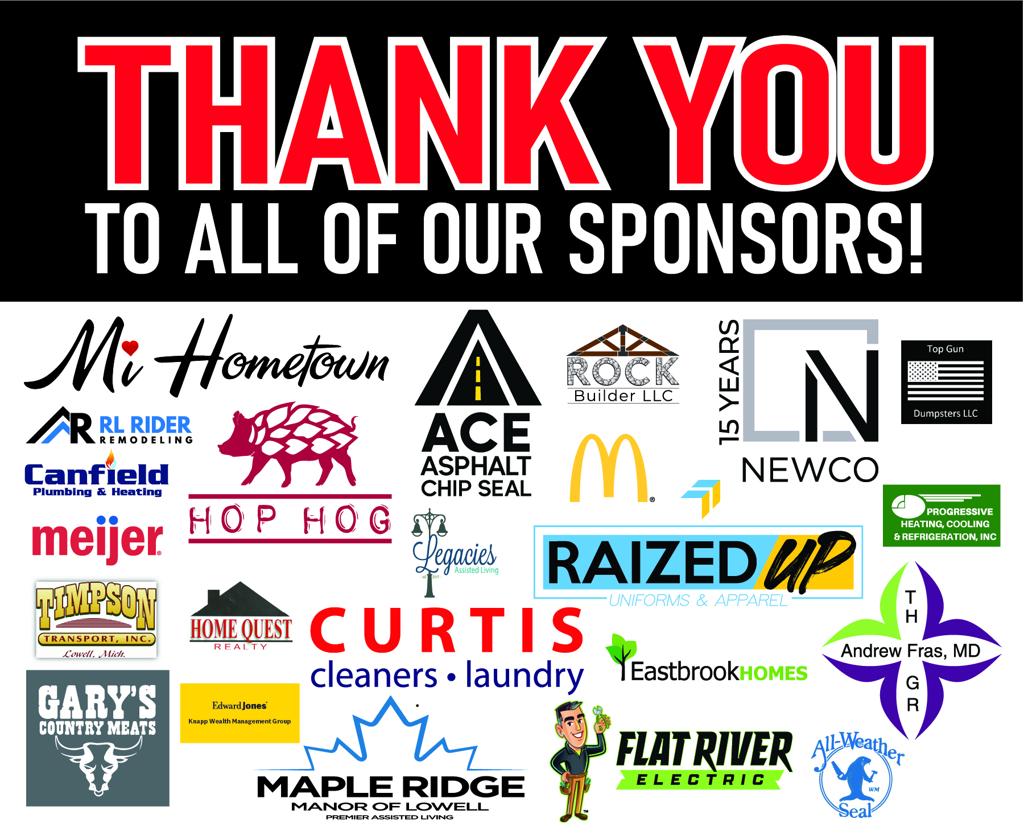 Thank you banner including all of our sponsors.
